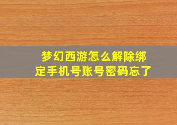 梦幻西游怎么解除绑定手机号账号密码忘了