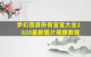 梦幻西游所有宝宝大全2020最新图片视频教程