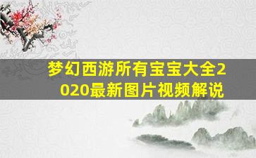 梦幻西游所有宝宝大全2020最新图片视频解说