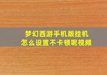 梦幻西游手机版挂机怎么设置不卡顿呢视频