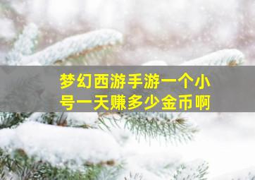 梦幻西游手游一个小号一天赚多少金币啊