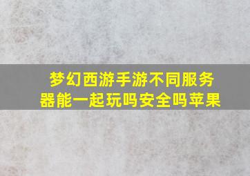 梦幻西游手游不同服务器能一起玩吗安全吗苹果