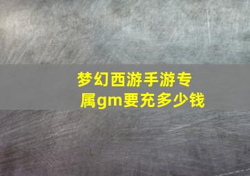 梦幻西游手游专属gm要充多少钱