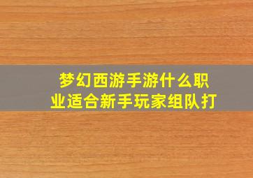 梦幻西游手游什么职业适合新手玩家组队打