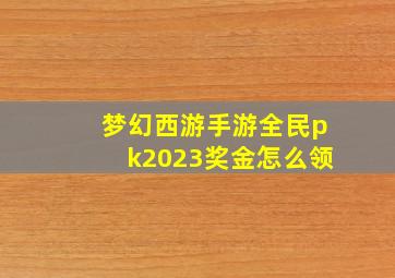 梦幻西游手游全民pk2023奖金怎么领