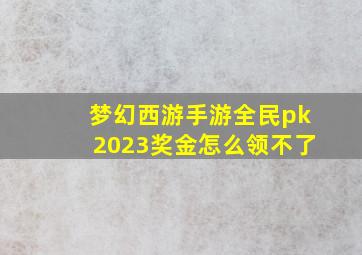 梦幻西游手游全民pk2023奖金怎么领不了