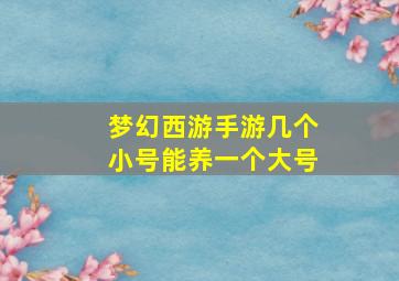 梦幻西游手游几个小号能养一个大号