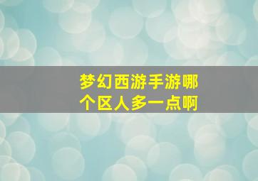 梦幻西游手游哪个区人多一点啊