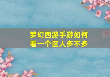 梦幻西游手游如何看一个区人多不多