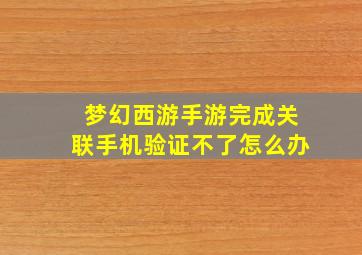 梦幻西游手游完成关联手机验证不了怎么办