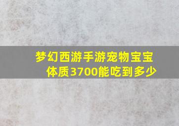 梦幻西游手游宠物宝宝体质3700能吃到多少