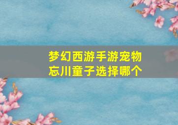 梦幻西游手游宠物忘川童子选择哪个