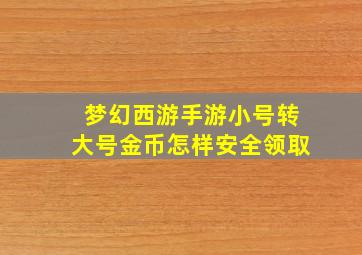 梦幻西游手游小号转大号金币怎样安全领取