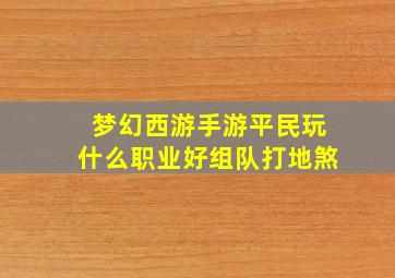 梦幻西游手游平民玩什么职业好组队打地煞