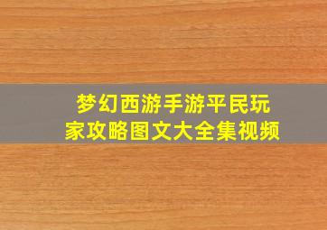 梦幻西游手游平民玩家攻略图文大全集视频