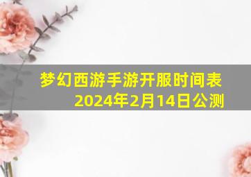 梦幻西游手游开服时间表2024年2月14日公测