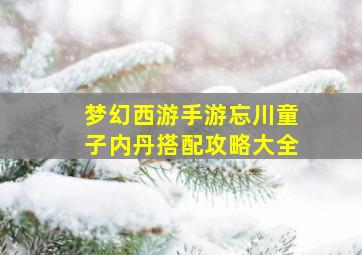 梦幻西游手游忘川童子内丹搭配攻略大全