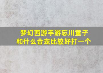 梦幻西游手游忘川童子和什么合宠比较好打一个