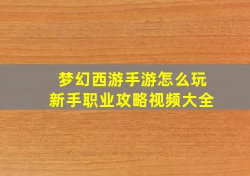 梦幻西游手游怎么玩新手职业攻略视频大全