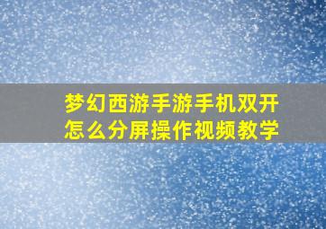 梦幻西游手游手机双开怎么分屏操作视频教学