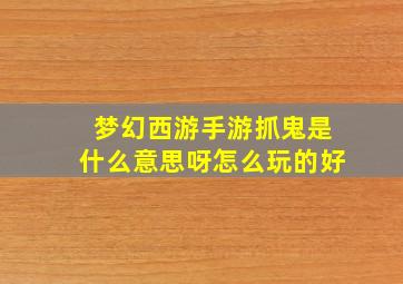 梦幻西游手游抓鬼是什么意思呀怎么玩的好