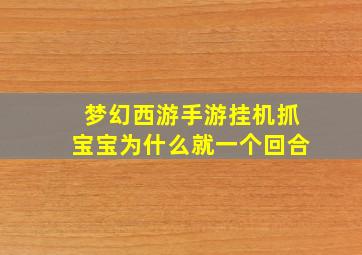 梦幻西游手游挂机抓宝宝为什么就一个回合