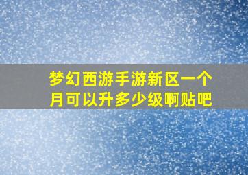 梦幻西游手游新区一个月可以升多少级啊贴吧