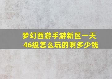 梦幻西游手游新区一天46级怎么玩的啊多少钱