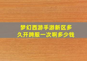 梦幻西游手游新区多久开跨服一次啊多少钱