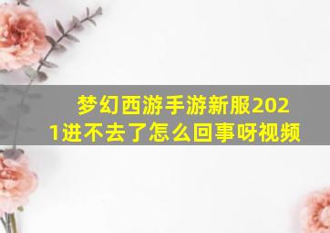 梦幻西游手游新服2021进不去了怎么回事呀视频