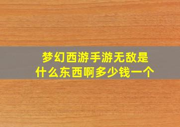 梦幻西游手游无敌是什么东西啊多少钱一个