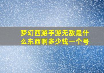 梦幻西游手游无敌是什么东西啊多少钱一个号