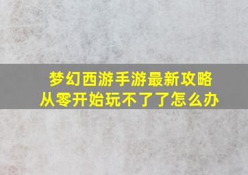 梦幻西游手游最新攻略从零开始玩不了了怎么办