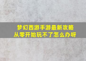 梦幻西游手游最新攻略从零开始玩不了怎么办呀