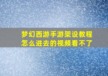 梦幻西游手游架设教程怎么进去的视频看不了