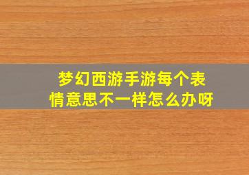 梦幻西游手游每个表情意思不一样怎么办呀