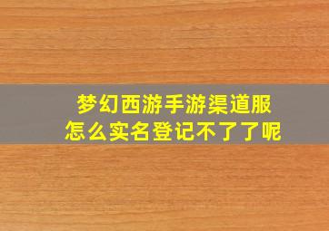 梦幻西游手游渠道服怎么实名登记不了了呢