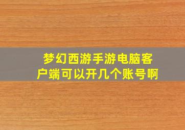 梦幻西游手游电脑客户端可以开几个账号啊