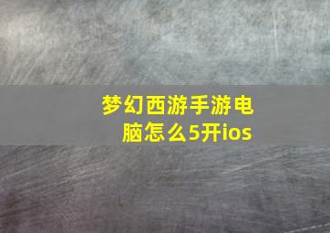 梦幻西游手游电脑怎么5开ios