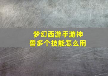 梦幻西游手游神兽多个技能怎么用