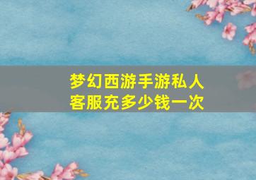 梦幻西游手游私人客服充多少钱一次