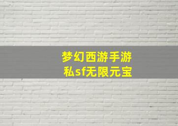 梦幻西游手游私sf无限元宝