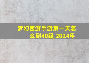 梦幻西游手游第一天怎么到40级 2024年