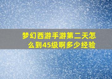 梦幻西游手游第二天怎么到45级啊多少经验