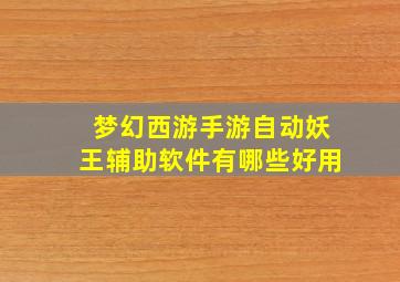 梦幻西游手游自动妖王辅助软件有哪些好用