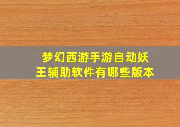 梦幻西游手游自动妖王辅助软件有哪些版本