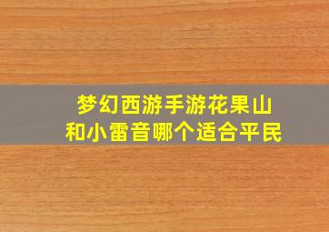 梦幻西游手游花果山和小雷音哪个适合平民