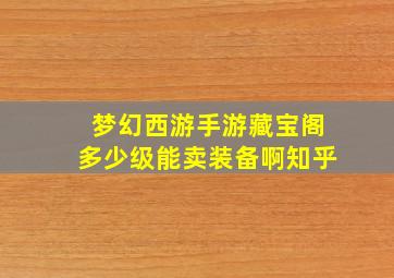 梦幻西游手游藏宝阁多少级能卖装备啊知乎