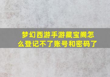 梦幻西游手游藏宝阁怎么登记不了账号和密码了