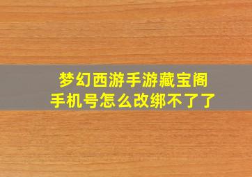 梦幻西游手游藏宝阁手机号怎么改绑不了了